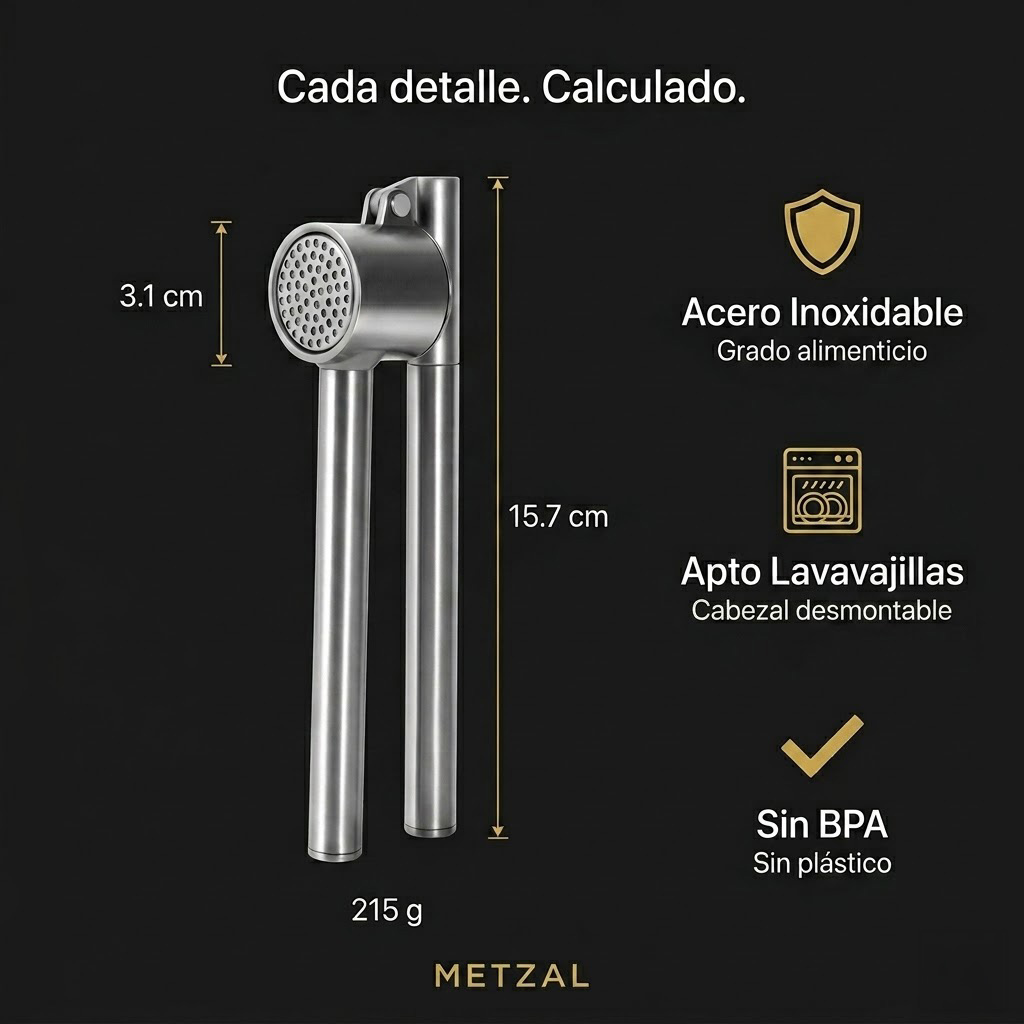 Prensa de Ajo Minimalista METZAL